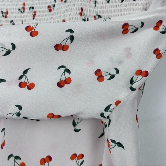 INTERMIX Sienna Cherry Print silk Blouse - Picture 9 of 9